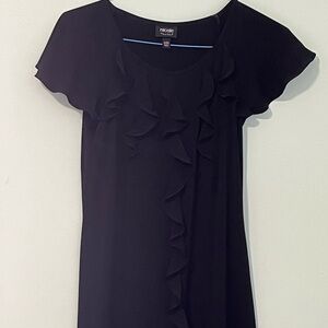 Nicole Elegant Black Ruffle Dress